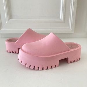 Free People Jeffery Campbell Bae Platform Pink Foam Mules Sz 6/37